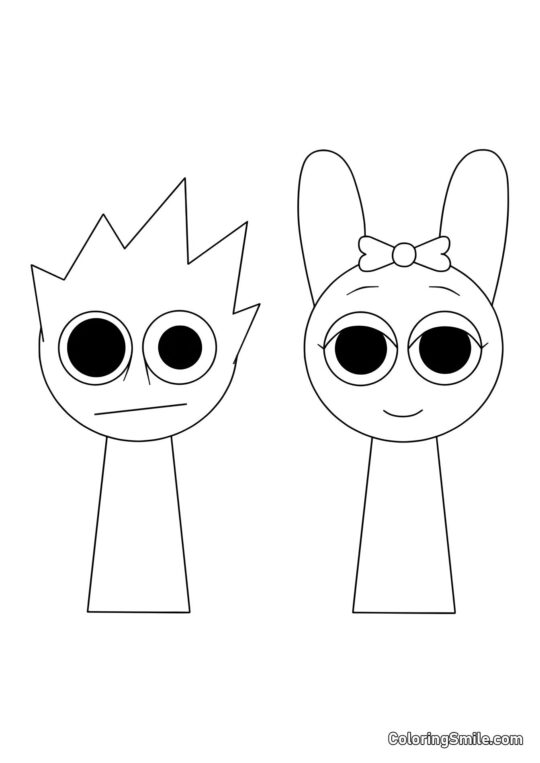 Sprunki OVAKS a Pinky - Omalovánka