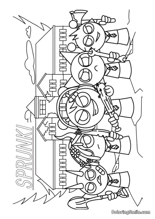 Sprunki se Zbraněmi - Omalovánka