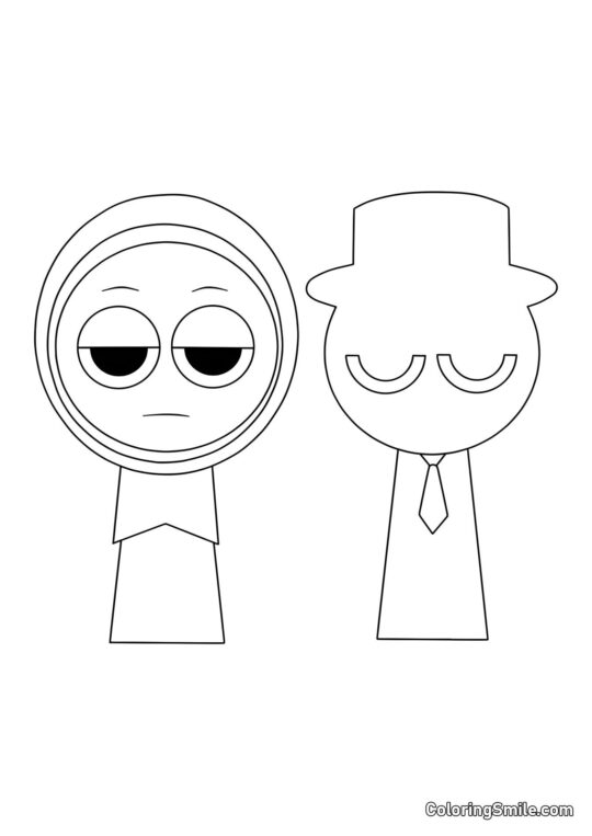 Sprunki Jevin a Černý - Omalovánka