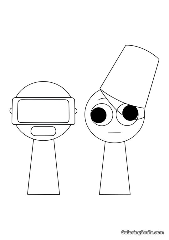 Sprunki Garnold a Brud - Omalovánka