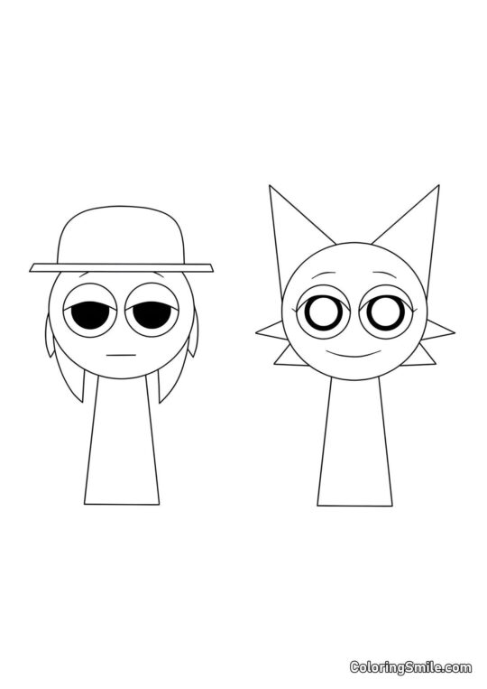 Sprunki Tanner a Venda - Omalovánka