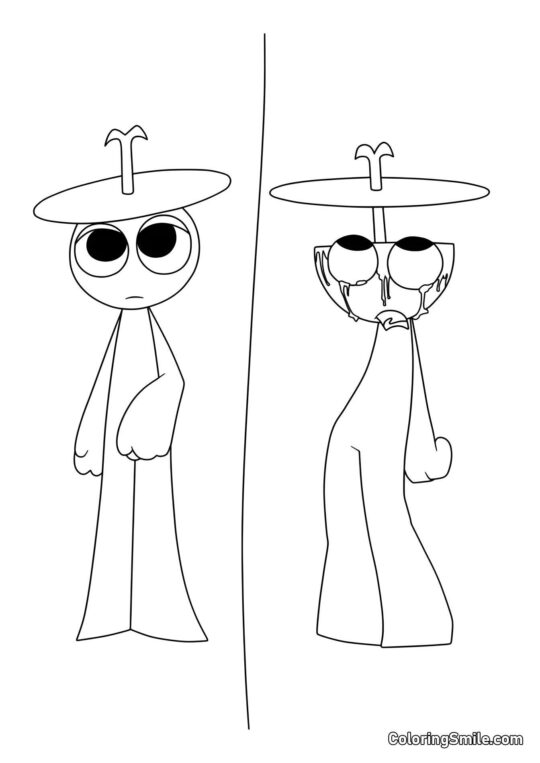 Normální a Hororový Sprunk Klyukr - Omalovánka