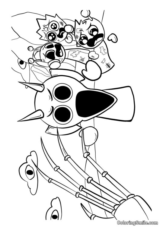 Hororový Sprunki Derpl s Přáteli - Omalovánka