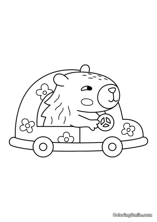 Kapibara pacifista - Omalovánka