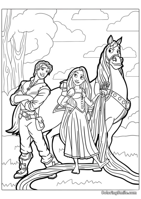 Postavy z filmu Rapunzel - Omalovánka