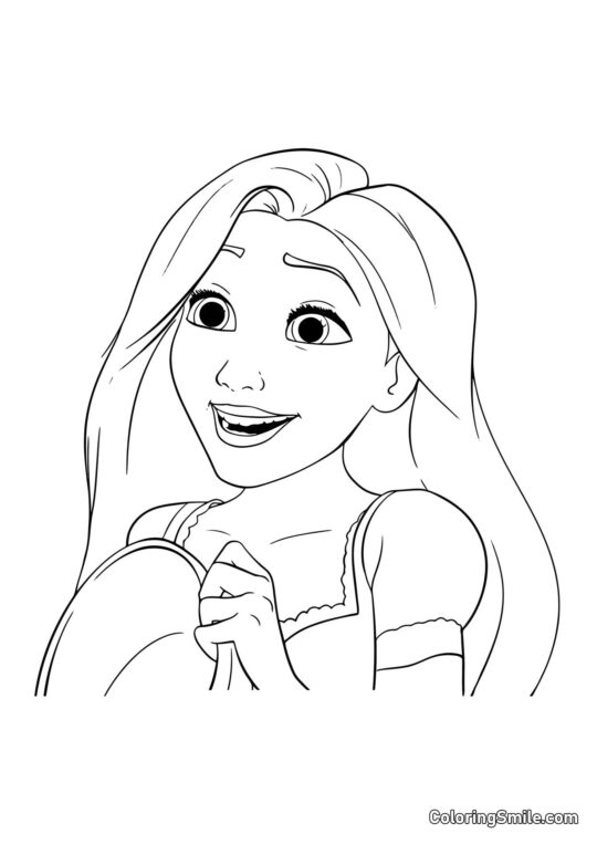 Rapunzel se dozvídá skvělé zprávy - Omalovánka