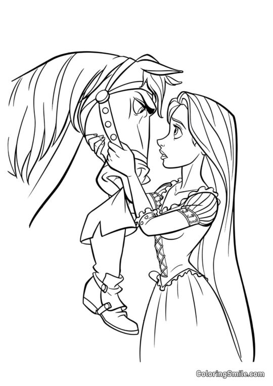 Rapunzel mluví s Maximem - Omalovánka