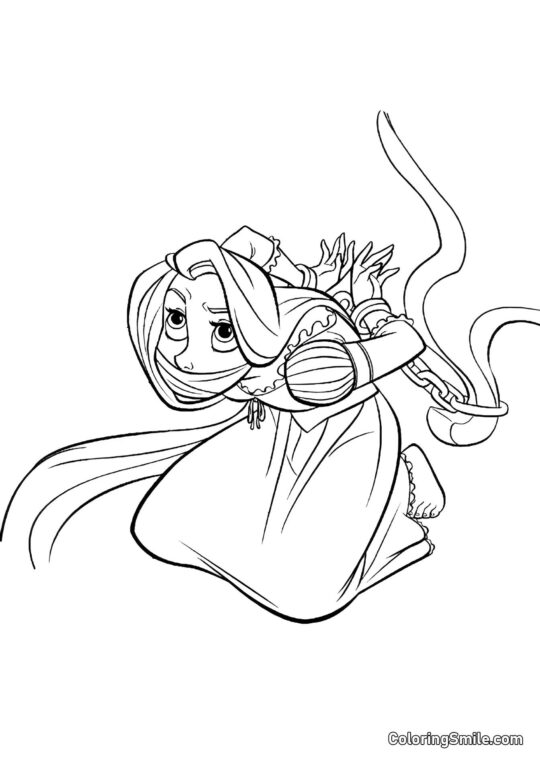 Svázaná Rapunzel - Omalovánka