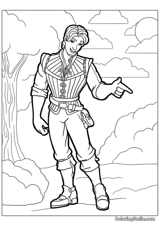 Eugene z Rapunzel - Omalovánka