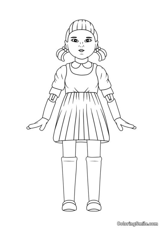 Panenka ze Squid Game - Omalovánka