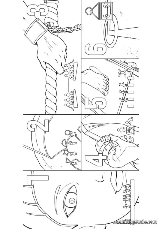 Všechny hry ze Squid Game 1. sezóny - Omalovánka