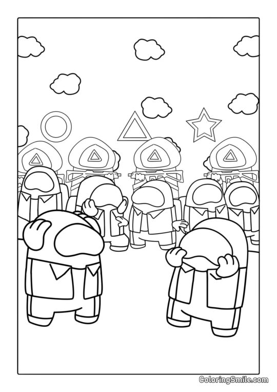 Among Us na Squid Game - Omalovánka