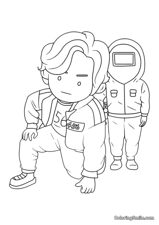 Hráč 456 ze Squid Game - Omalovánka