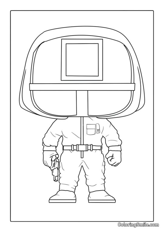 Chibi strážce ze Squid Game - Omalovánka