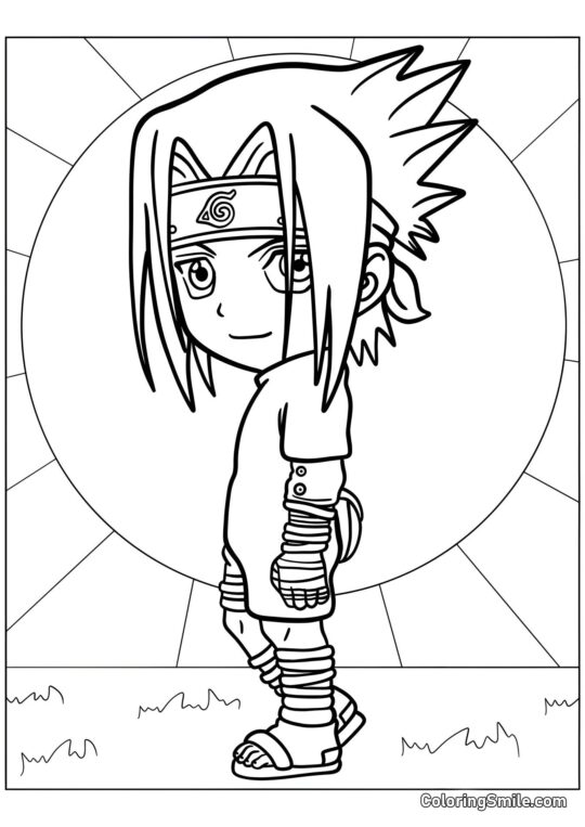 Chibi Sasuke - Omalovánka