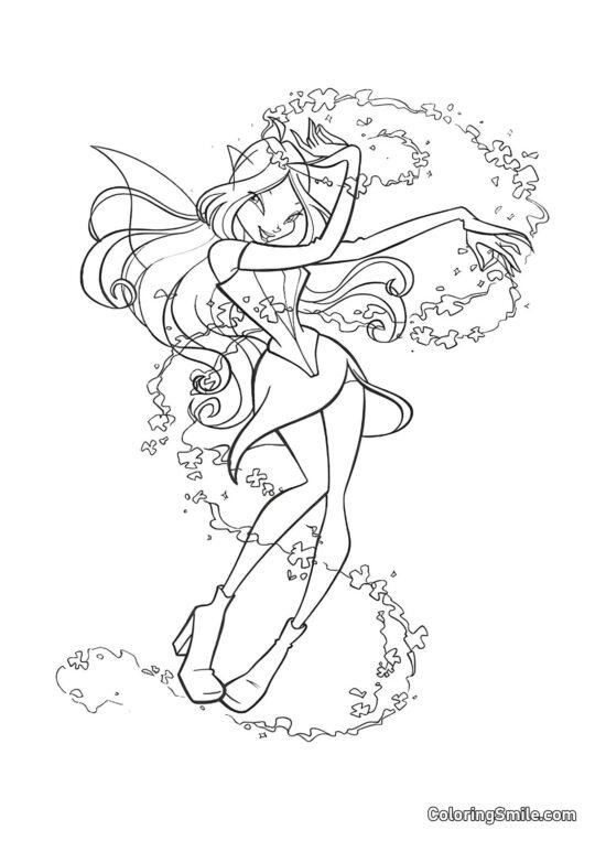 Magická víla Flora - Omalovánka