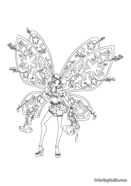 Winx Flora Flyrix - Omalovánka
