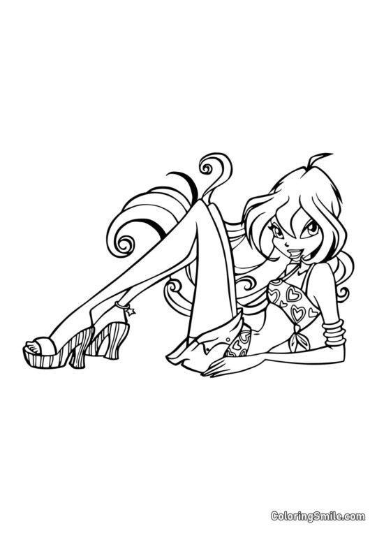 Bloom v topu srdcového vzoru - Omalovánka