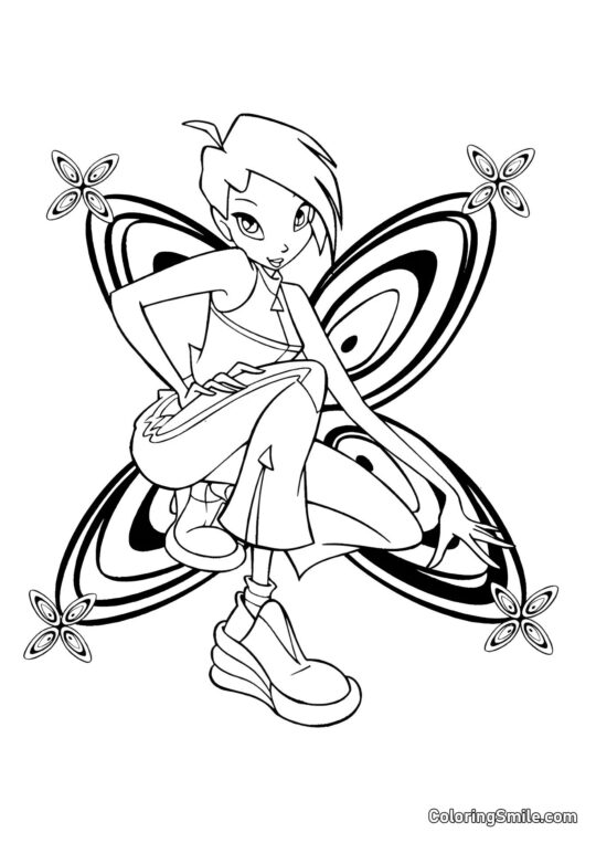 Tecna motýl - Omalovánka