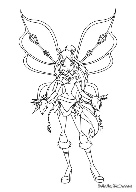 Winx Flora Lovix - Omalovánka