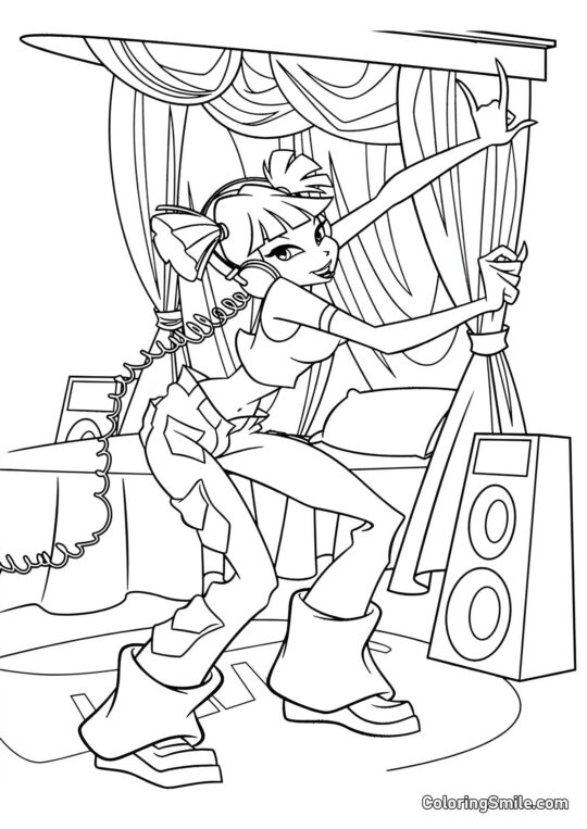 Musa si povídá po telefonu - Omalovánka