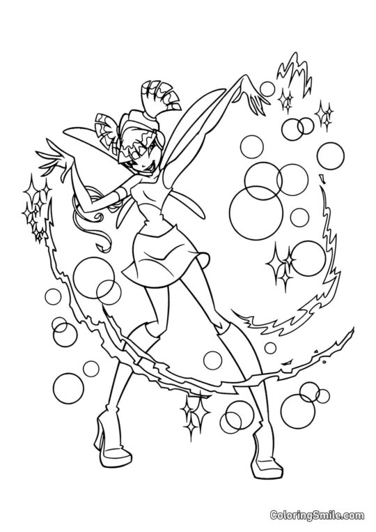 Winx Musa kouzlí - Omalovánka