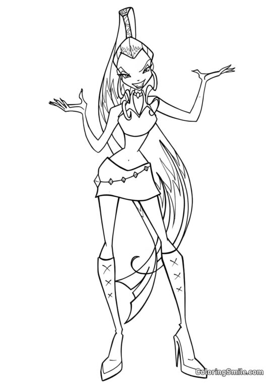 Čarodějnice Trix Icy - Omalovánka