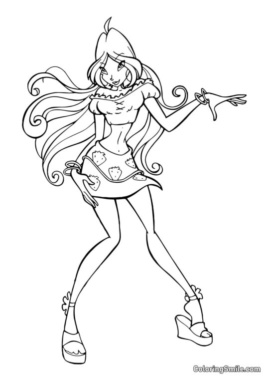 Flora a jahody - Omalovánka