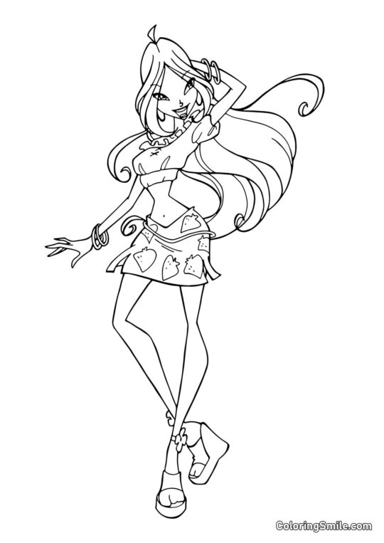 Flora – fashionistka - Omalovánka