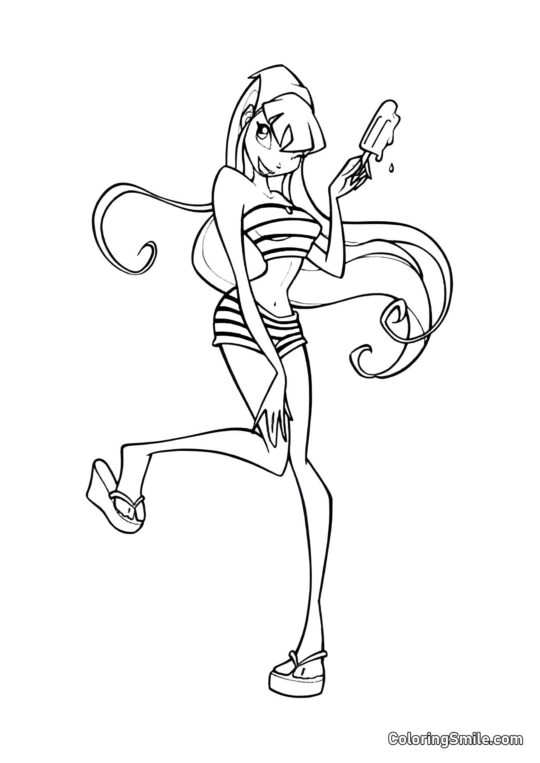 Stella s zmrzlinou - Omalovánka