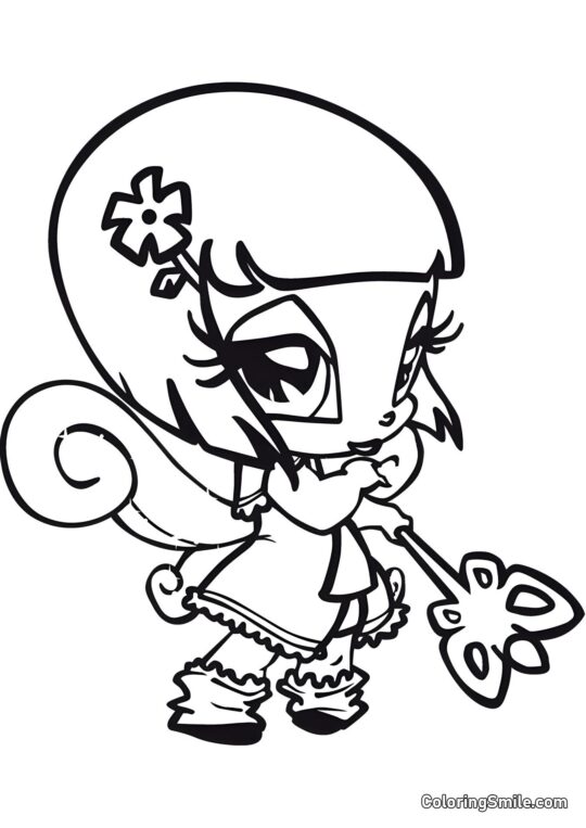 Malá víla Lockette - Omalovánka