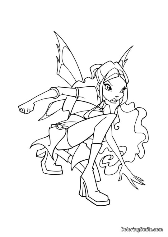 Layla připravena bojovat - Omalovánka