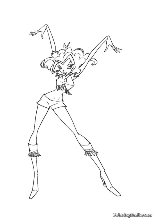 Čarodějnice Trix Stormy - Omalovánka