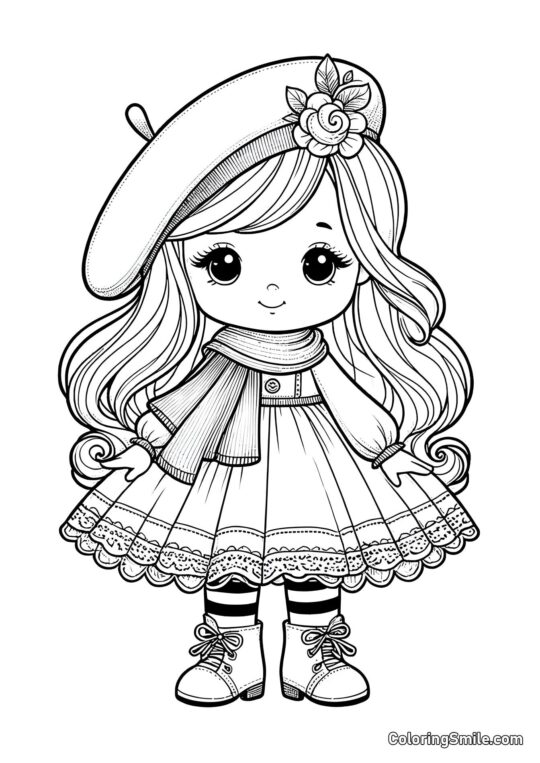 Francouzská panenka - Omalovánka