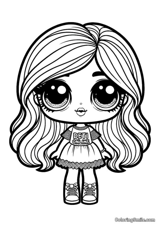Panenka ve stylu LOL OMG - Omalovánka