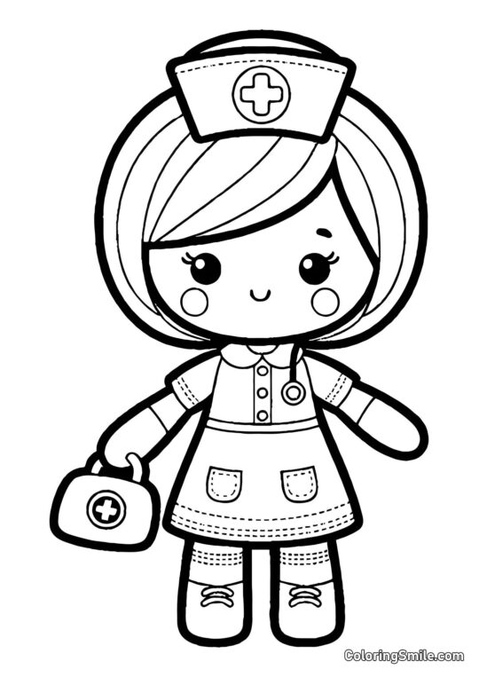 Zdravotní sestřička panenka - Omalovánka