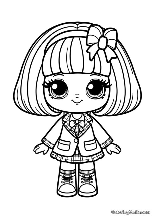 Školní panenka - Omalovánka