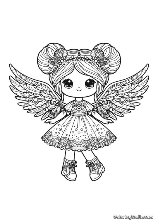 Panenka s křídly - Omalovánka