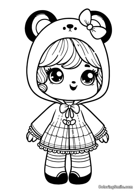 Panenka v kostýmu pandy - Omalovánka