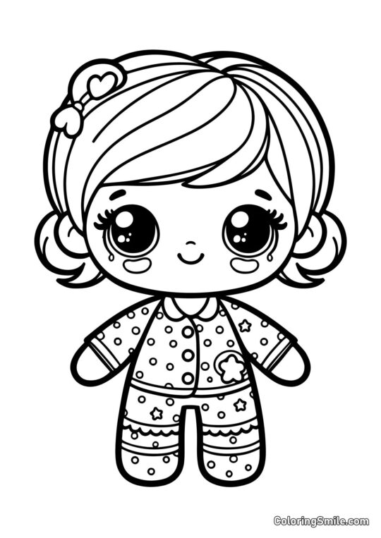 Panenka v pyžamu - Omalovánka