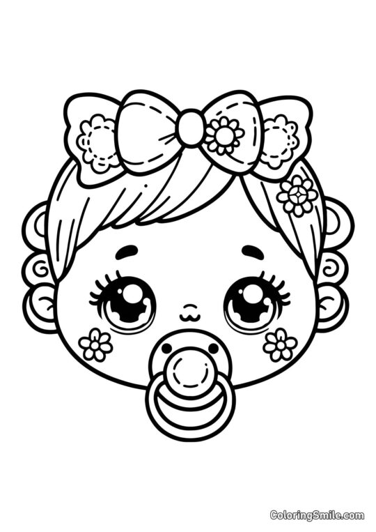 Panenka s dudlíkem - Omalovánka