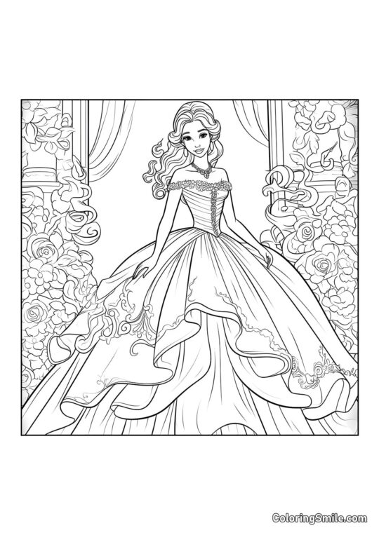 Panenka na plese - Omalovánka