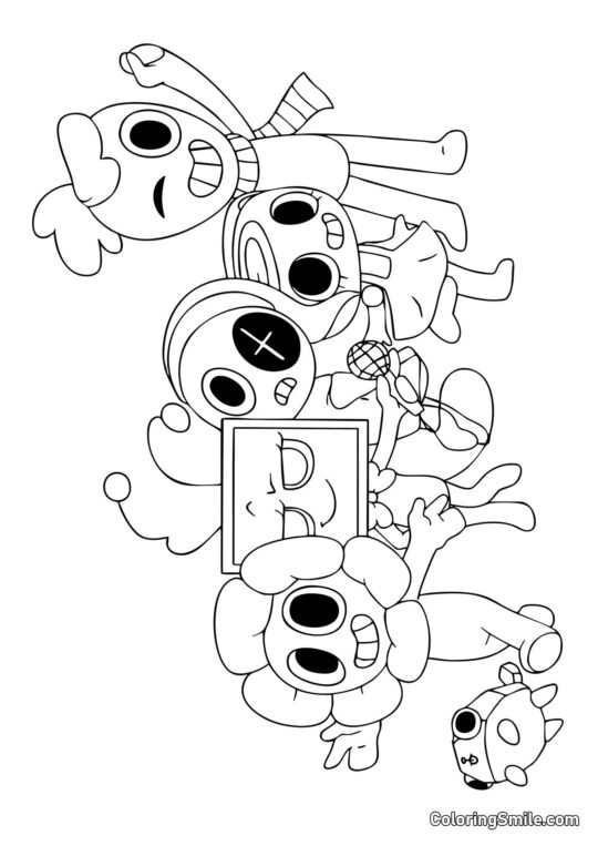 Postavy z Dendyho světa - Omalovánka