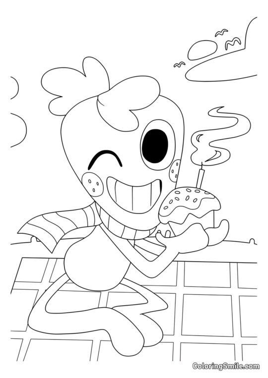 Klíč s cupcakes - Omalovánka