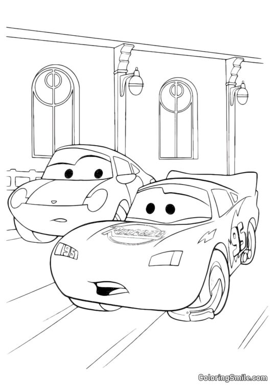 McQueen s uzamčeným kolem - Omalovánka