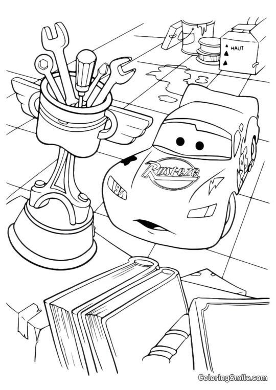 McQueen a pohár - Omalovánka