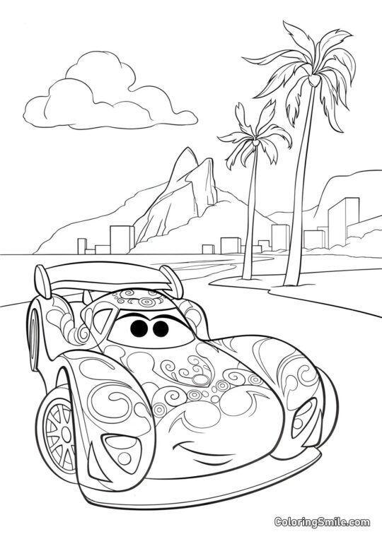 Carla Veloso na pláži - Omalovánka