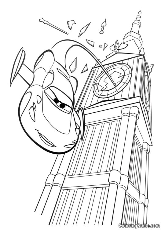 Auta ve vzduchu - Omalovánka