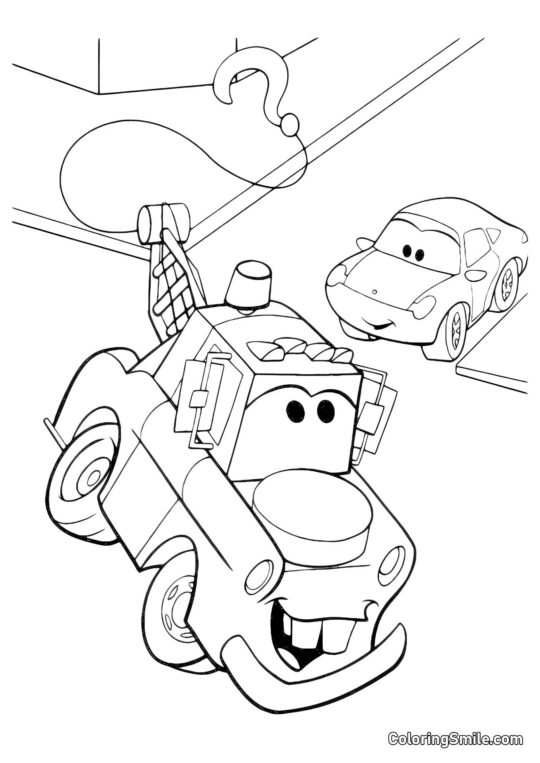 Auto s hákem - Omalovánka