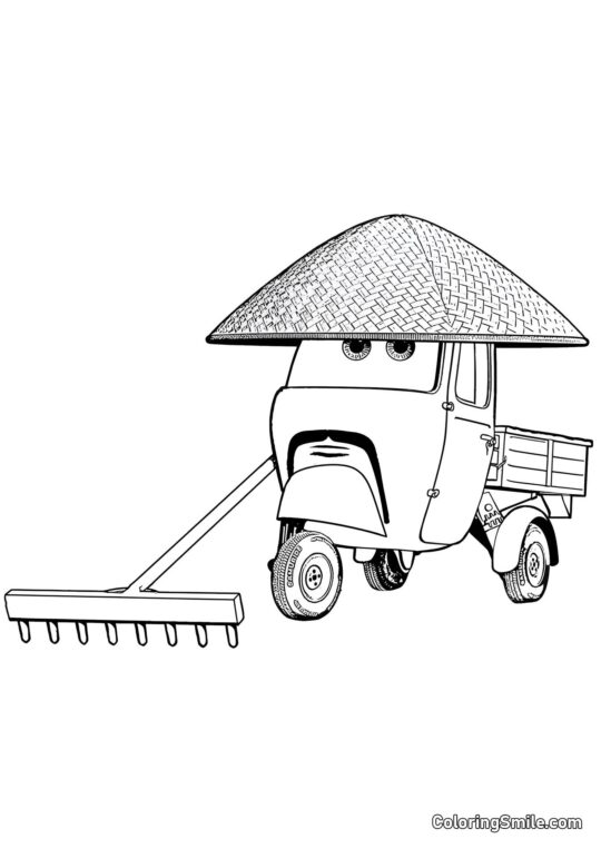 Auto s hráběmi - Omalovánka